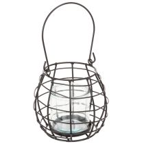 gjenstander Hagelykt, svart metall med vindlys, Ø14 cm H12,5 cm