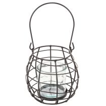 gjenstander Hagelykt, svart metall med vindlys, Ø14 cm H12,5 cm