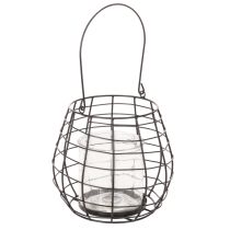 gjenstander Hagelykt med glasslysestake, svart, Ø20 cm, H18,5 cm