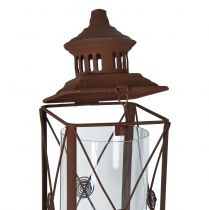 gjenstander Hagelykt, metalldekorasjon, rustlook, 12 cm x 12 cm x 135 cm