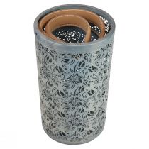 gjenstander Hagelykt metalllykthåndtak grå H30,5/25 cm Sett med 2