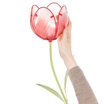 gjenstander Glass tulipanhagepike - Vakker dekorasjon for hage og balkong, 94 cm