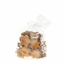 gjenstander Julekaker med spredemotiv, stjerneformet, 24 deler, festlige borddekorasjonskaker i stjerneform, melis-look, dekorative stjerner polyresin ca. 6 cm