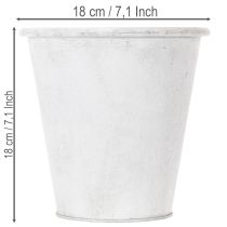 gjenstander Prydplantekasse, metallplantepotte, hvit, Ø18,5 cm, H18 cm