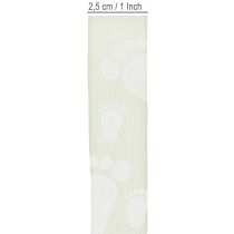 gjenstander Gavebånd babyføtter dekorasjon dåpsgrønn 25mm 16m