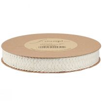 gjenstander Gavebånd Kremflettet papirbånd 20mm 10m