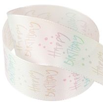 gjenstander Gavebånd Gratulerer med dagen bursdagsdekorasjon 40mm 15m