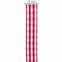 gjenstander Gavebånd rutete rødt 15mm 20m