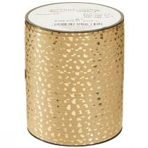 gjenstander Gavebånd krøllebånd med hjerter gullbrun 10mm 100m