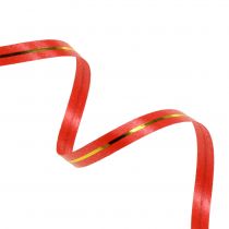 Gavebånd rødt med gullstriper 4.8mm 250m