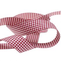 gjenstander Gavebånd Rutet Bordeaux 25mm 20m