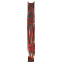 Gavebånd Scottish Christmas Ribbon Rød Grønn 10mm 20m