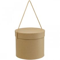 gjenstander Gaveeske rund blomstereske beige Ø12,5/14,5/16,5 cm sett med 3 stk.