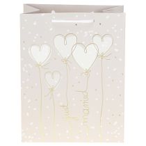 gjenstander Gavepose “just gift” gavepose med håndtak beige 18×10×23cm 2stk