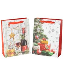 gjenstander Julegavepose 8cm x 18cm H24cm sett med 2 stk