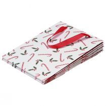 gjenstander Julegavepose med håndtak rød hvit 24×18×8cm 4stk