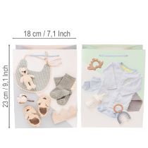 gjenstander Gavepose til babygutt - Ideell for babygaver ved fødsel - 23 cm - 2 stk.