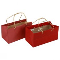 Gaveposer røde papirposer med håndtak 24×12×12cm 6stk