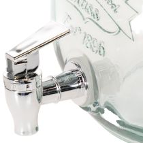 gjenstander Drikkedispenser i resirkulert glass med tappekran og 4 glass, H25,5 cm