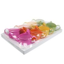 gjenstander Fargerik dekorativ vannkanne, Ø11 cm, H9,5 cm, til planting, vårborddekorasjon, metall, sett med 8