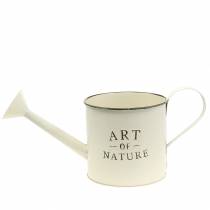 gjenstander Vintage blomsterpotte/vannkanne, sink, kremfarget, dekorativ beholder, Ø16,5 cm