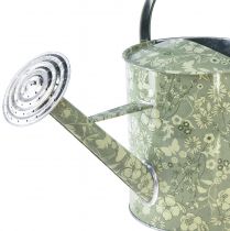 gjenstander Vannkanne til planting dekorasjon grønne sølvblomster Ø18cm