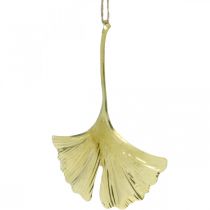 gjenstander Ginkgo blad anheng, advent dekorasjon, metall dekorasjon for høsten Golden L12cm 12 stk.