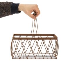 gjenstander Trådkurv, metall, rustlook, 28x13,5x14cm, 2 stk.