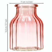 gjenstander Glass blomstervase retro rosa tonet Ø11cm H14,5cm 2stk