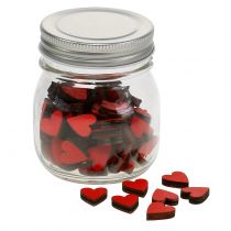 Hjerter rødt i et glass 9cm