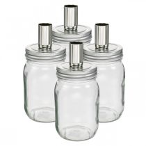 gjenstander Dekorglass med lysholder lysdekor Ø8cm H17,5cm 4 stk