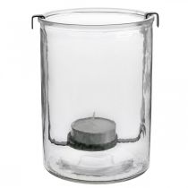 gjenstander Lyktglass med telysholder sort metall Ø13,5×H20cm