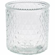 Dekorativ glass diamant glass vase klar blomstervase 2stk