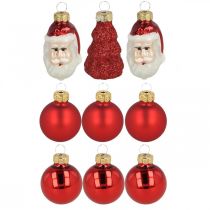 gjenstander Mini julepynt figurer og kuler assortert glass 3cm 9 stk