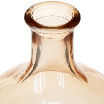 gjenstander Minivase i glassflaske, ravfarget og klar, Ø7,5 cm, H11 cm, 4 stk.