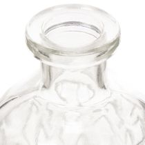 gjenstander Glassflaske med diamantmønster, dekorativ flaske, vase, liten, 13 cm, 6 stk.
