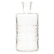 gjenstander Glassflaske med mønster, sylindrisk, klar, dekorativ vase, 15 cm, 6 stk.