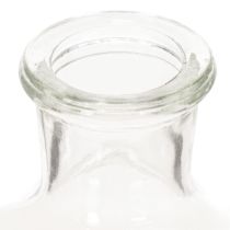 gjenstander Glassflaske med mønster, sylindrisk, klar, dekorativ vase, 15 cm, 6 stk.