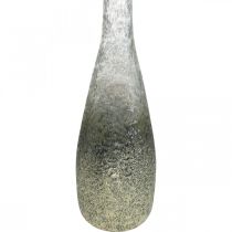 gjenstander Tofarget glassvase, borddekor i ekte glass klart, sølv H40cm