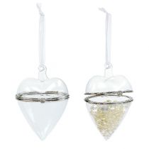 gjenstander Glasshjerte til fylling av opphengsdekorasjon 7 cm x 10 cm klart 2 stk.