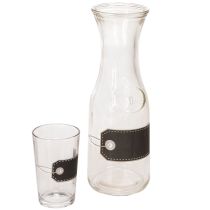 gjenstander Glasskaraffel H27 cm med 4 glass H11 cm