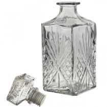 Glasskaraffel, glassflaske med propp, karaffelglass H24cm