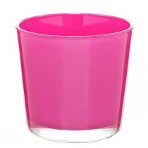 Glassbalje, plantekasse rosa Ø11,5cm H11cm