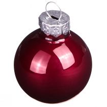gjenstander Glasskuler Jul i Bordeaux mix Ø3cm 22 stk