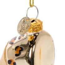 gjenstander Glass skopynt med leopardmønster juletrepynt 13 cm 2 stk