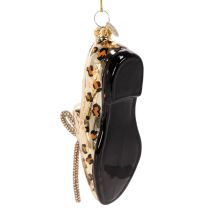 gjenstander Glass skopynt med leopardmønster juletrepynt 13 cm 2 stk