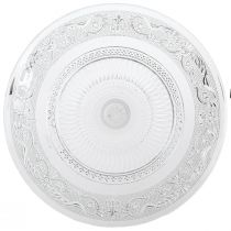 gjenstander Glassplate på fot Flat glassbolle med klart mønster Ø25cm