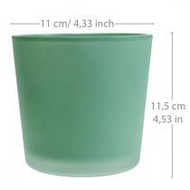 Blomsterpotte i glass grønn plantekasse glassbalje Ø11,5cm H11cm