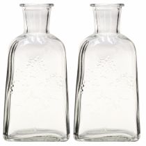 gjenstander Glassvase flaskevase med motivvase glass klar H19cm 2 stk