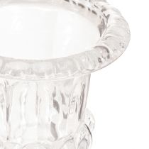 gjenstander Glassvase liten vase med fot klar retro Ø11cm H14cm